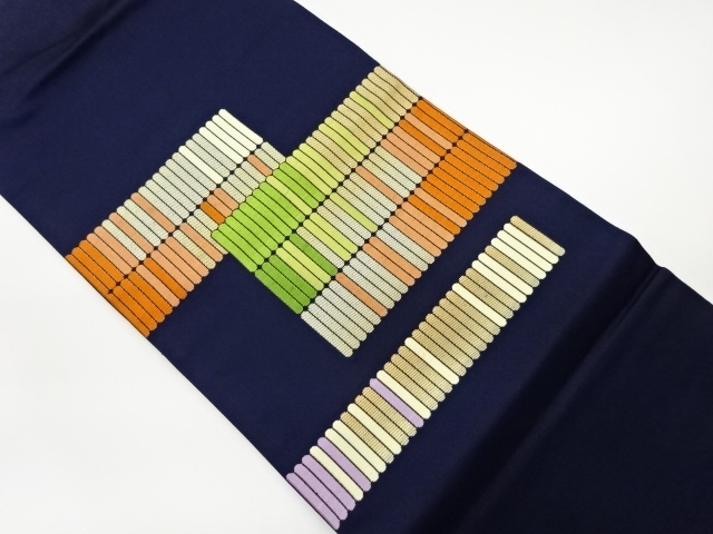 リサイクル　変わり縞模様織出し名古屋帯